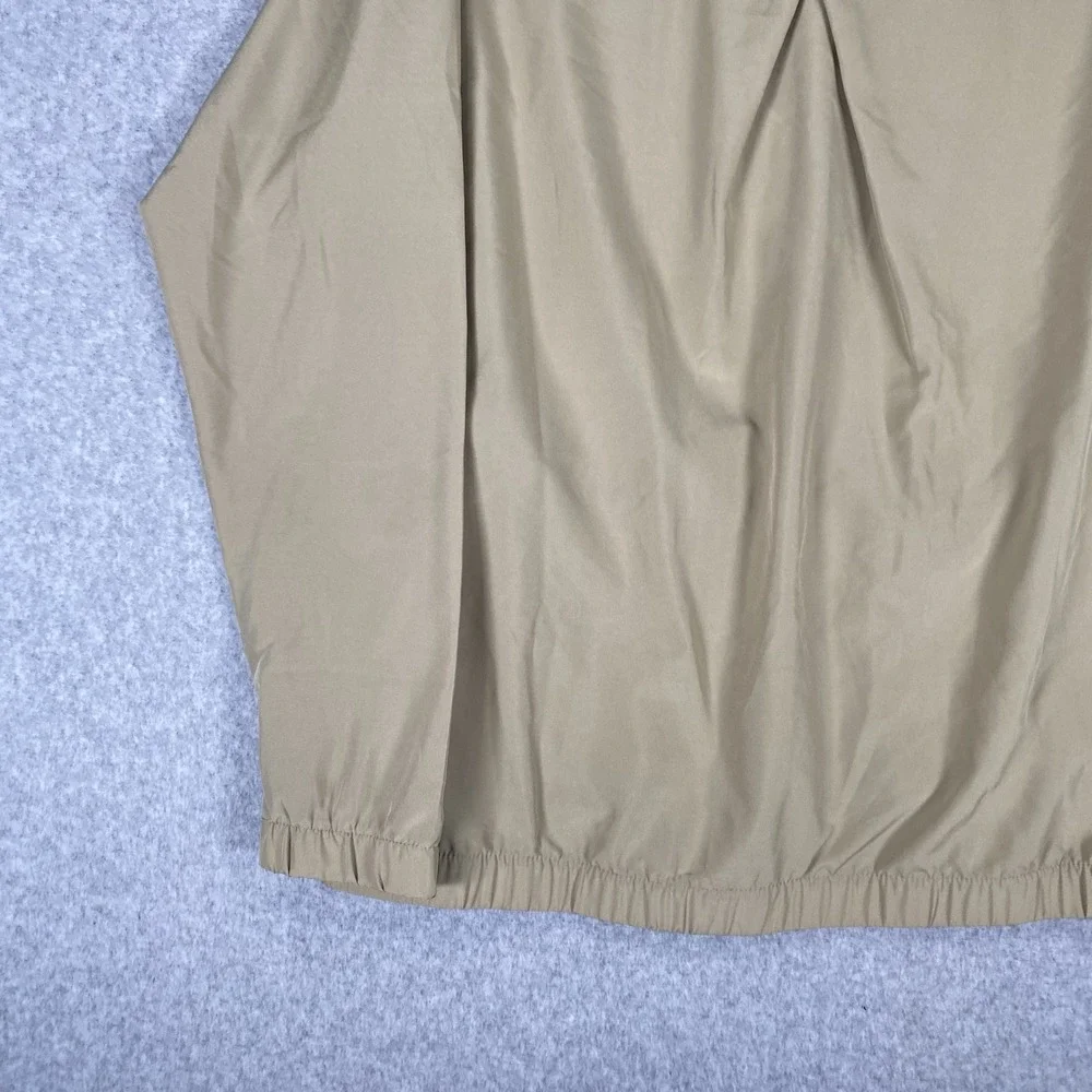 Adidas Golf Jacket Mens Large Tan Khaki Full Zip Windbreaker Lightweight Sport